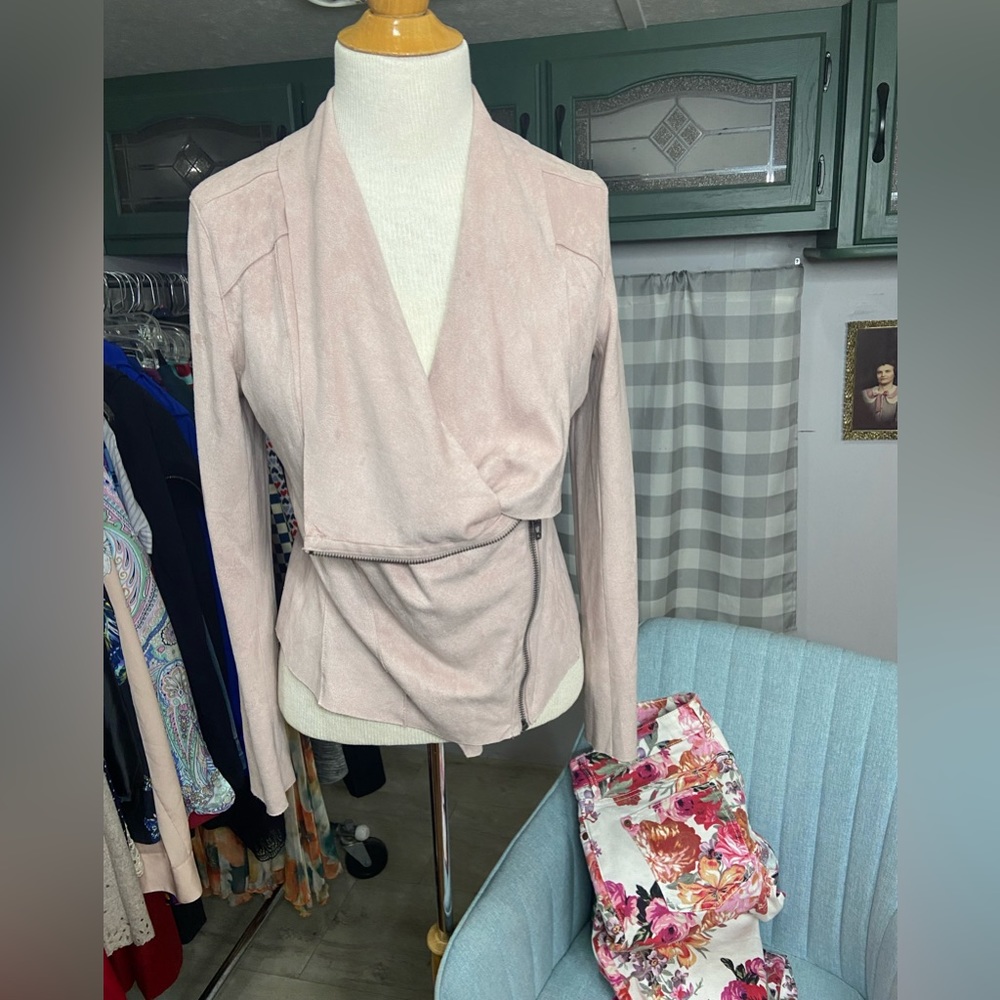BLANK NYC, Drape Front Faux Suede Jacket, Size S,